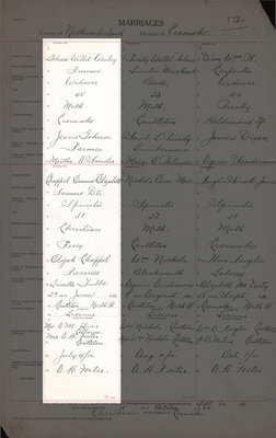 Willet-Wesley Goheen and Emma Elizabeth Chappel, Marriage Register, County of Northumberland, Division of Cramahe