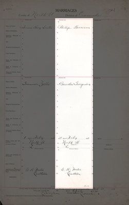 Harrison Phillips and Georgiana Baudeu, Marriage Register, County of Northumberland, Division of Cramahe