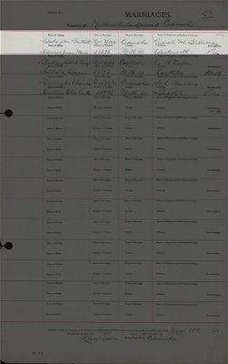 John Bartlett Blake and Jessie Marie Dawson, Marriage Register, County of Northumberland, Division of Cramahe