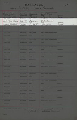 Roscoe Glenn Walke and Helen Gould Farrow, Marriage Register, County of Northumberland, Division of Cramahe