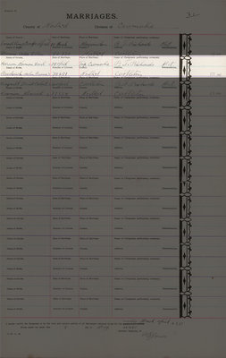 Norman Earl Harren and Helen Irene Gooderich, Marriage Register, County of Northumberland, Division of Cramahe