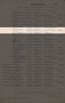 Robert Harvey and Jemina Dingwall, Marriage Register, County of Northumberland, Division of Cramahe