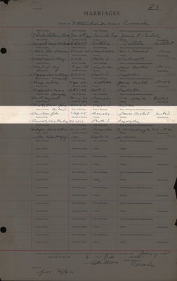 John Richard Davidson and Vera Pauline Demorest, Marriage Register, County of Northumberland, Division of Cramahe