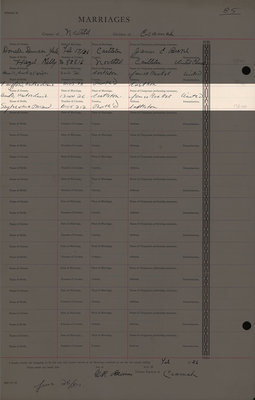 Hector Ernie Arnold and Lena Maud Sayles, Marriage Register, County of Northumberland, Division of Cramahe