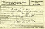 Stillborn, Birth Registration. Child of Duncan W. Church and Augusta Peters.