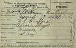 Flossie May Hartford, Birth Registration. Child of W. J. Hartford and Aurora Russ.