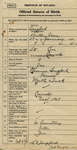 Bertha Irene Langford, Birth Registration. Daughter of Clarence Langford and Myrtle Tuck.