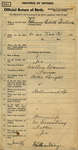 Edith Gertrude Warner, Birth Registration. Daughter of Wallace Warner and Hattie Bright.