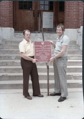 Dedication of the clock restoration by the Colborne High School Reunion and the Colborne Rotary Club