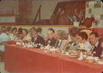 William R. Baxter and other attendees at Colborne High School Reunion, Colborne Arena, 1977