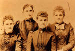 Reproduction photograph of daughters of James Monroe Merriman: Annie Elizabeth "Tottie", Lavinia Marie "Winnie", Ella Jane, Harriet Calista "Kissie” , Colborne, Cramahe Township