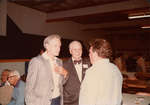 William R. Baxter and two unidentified men, Colborne High School Reunion, Colborne Arena, 1977