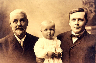 Reproduction photograph, George Merriman, George Allan Merriman, and Vinton Merriman