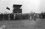 The grandstand and crowds at the Colborne fair races