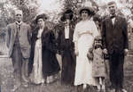 Reproduction photograph of Mr. & Mrs. McCabe, Ella Jane (nee Merriman) Black, Bertha (nee McCabe) Black, John Summerfield Black, and Byrne Merriman Black