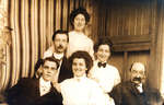 Reproduction photograph of Hattie E. Black, Harry S. Black, Winnie M. Black, Martin (?), Louise Martin, and James Ralph