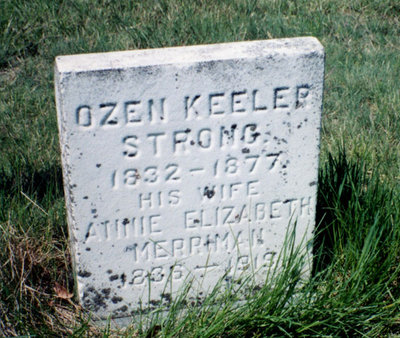 Ozen Keeler Strong and Annie Elizabeth Merriman headstone, Lakeport cemetery, Cramahe Township