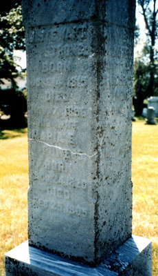 James Stewart Strong and Maria E. Powers headstone, Lakeport Cemetery, Cramahe Township