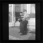 Two men standing in front of the post office, Colborne