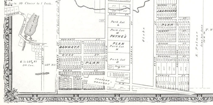 Grand Trunk Station, Colborne, 1878 map detail