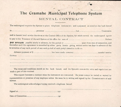 The Cramahe Municipal Telephone System - Rental Contract