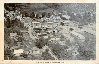 Aerial view postcard of Colborne, looking northwards