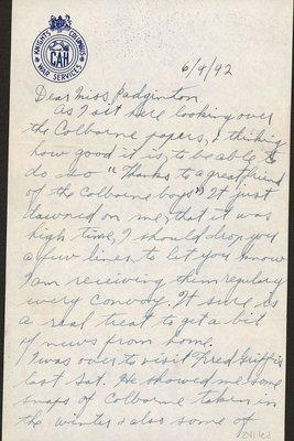 Letter from George Waller to Eliza J. Padginton.