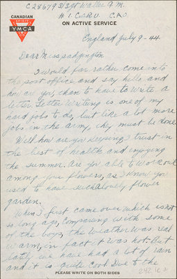 Letter and postcard from Albert M. Waller to Eliza J. Padginton.