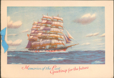 Christmas card from Milton Waller to Eliza J. Padginton.