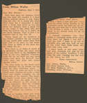 Newspaper clipping of a letter from Milton Waller to Eliza J. Padginton.
