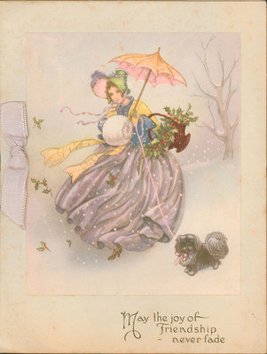 Christmas card from George Waller to Eliza J. Padginton.