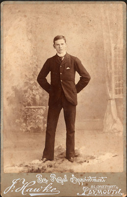 Studio portrait of Samuel Rice, by J.Hawke, photographer