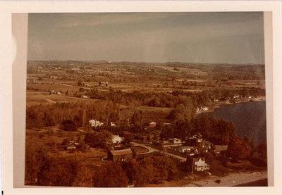 Photograph of aerial view of [?]Rice Farm, South of Colborne on Lake Ontario