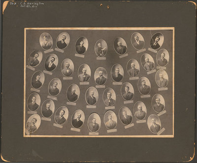 Portrait photograph of Colborne businessmen, Cramahe Township, 1904