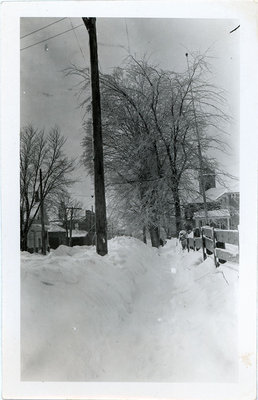 Snowy sidewalk, Colborne, Cramahe Township