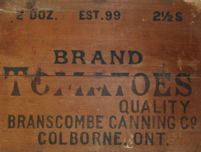 Branscombe Canning Crate Lettering