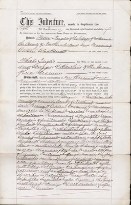 Indenture of Bargain and Sale, Peter Inglis to George H. Hawkins, 6 January 1868