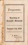 Unveiling of Cramahe Memorial Programme, 11 August 1920