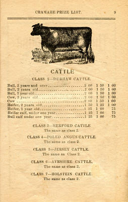 Exhibit, Cramahe Agricultural Society, Cattle, p.9