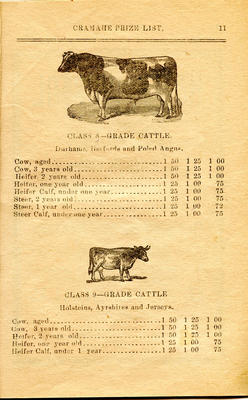 Exhibit, Cramahe Agricultural Society, Grade Cattle, p.11