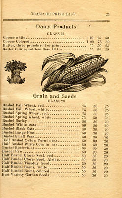 Exhibit, Cramahe Agricultural Society, Dairy, Grains and Seeds