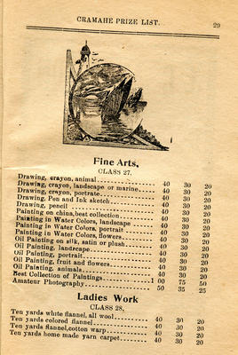 Exhibit, Cramahe Agricultural Society, Fine Arts and Ladies' Department, p.29