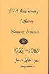1982 Colborne Women’s Institute Programme 50th Anniversary