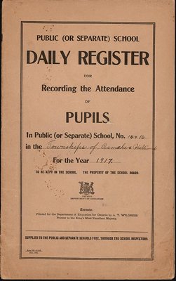 1917 No. 14 & 16, Cramahe and Haldimand School Records