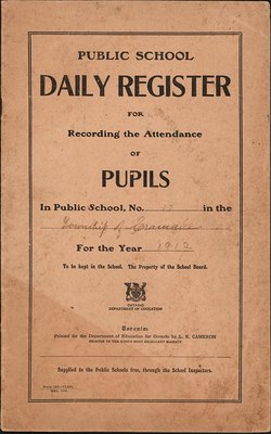 1912 No. 17, Township of Cramahe School Records