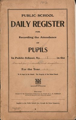 1913 No. 18, Brighton and Cramahe School Records