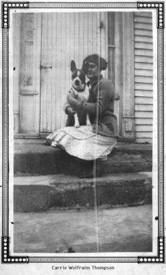 Carrie Wolfraim Thompson with a dog