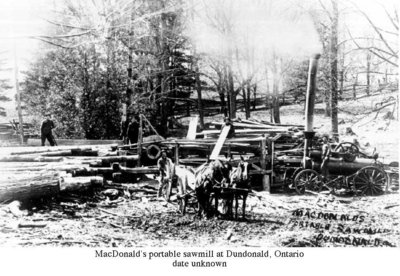 MacDonald’s portable sawmill, Dundonald, Cramahe Township