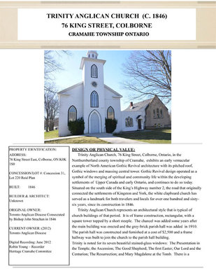 Cramahe Heritage Designated Building - Trinity Anglican Church