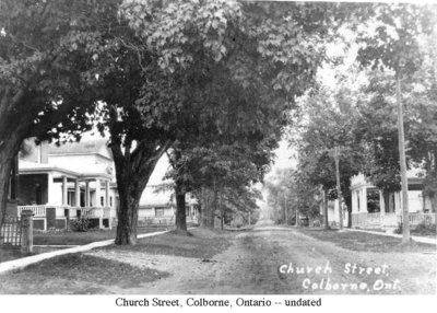 Postcard of Church Street, Colborne, residential area